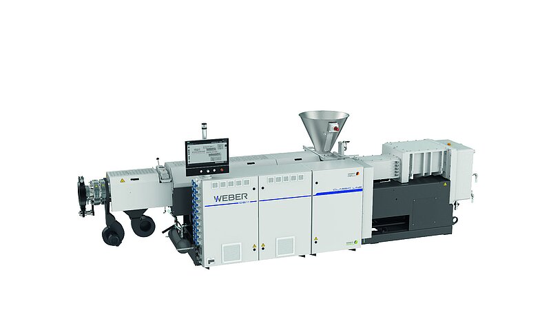 Ein Doppelschneckenextruder DS 11 der Hans Weber Maschinenfabrik GmbH