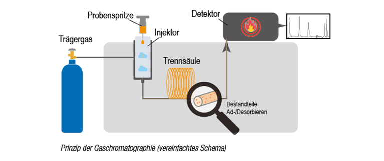 Schaubild Prinzip Gaschromatographie