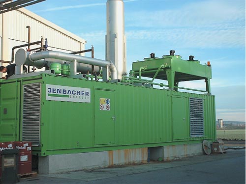 Ein Jenbacher BHKW der Bio-Energie Schaben