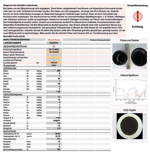 OELCHECK Beispiel Laborbericht